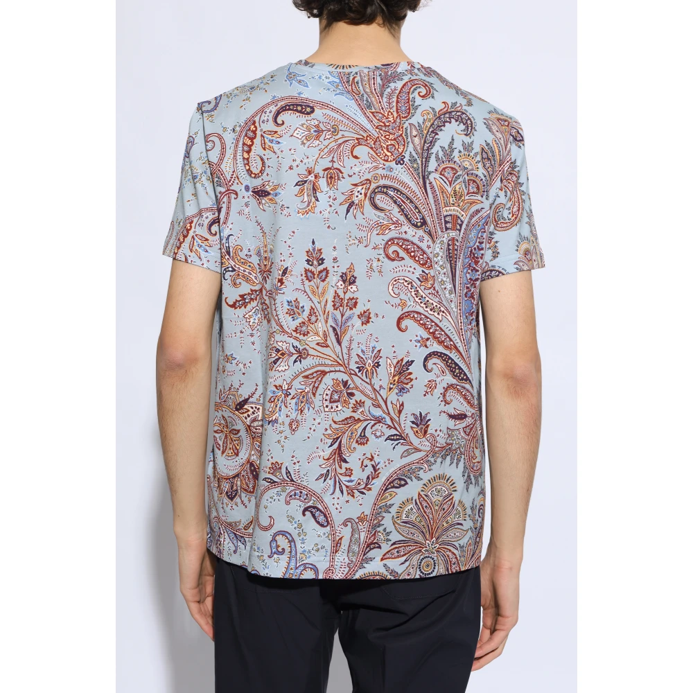 ETRO Bedrukt T-shirt Blue Heren