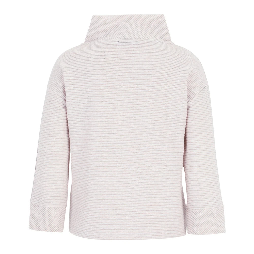 Betty Barclay Geribbeld Sweatshirt met Shawl Kraag Beige Dames
