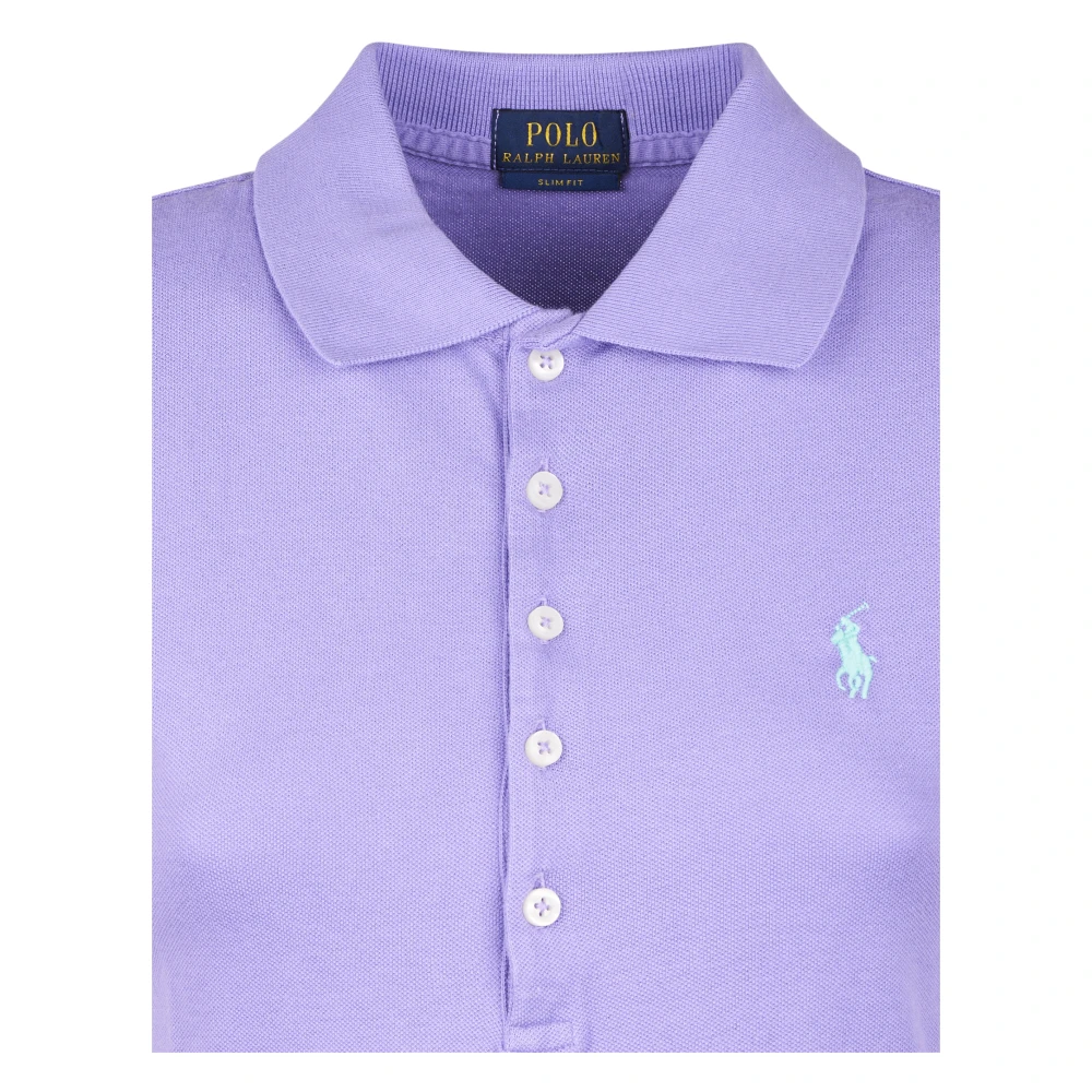Polo Ralph Lauren Women's Purple T-Shirts, S, Classic Fit Stretch Mesh Polo