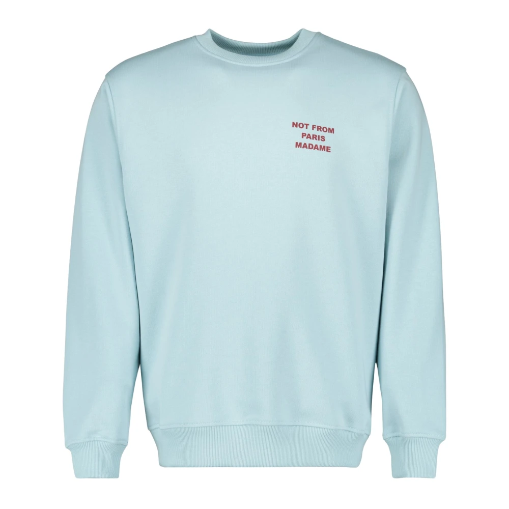 Drole de Monsieur Lichtblauwe Sweat Slogan Lente-Zomer 2025 Blue Heren