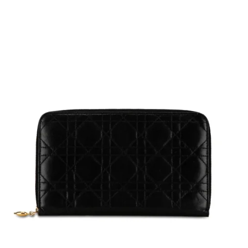 Dior Vintage Pre-owned Leather wallets Black Dames
