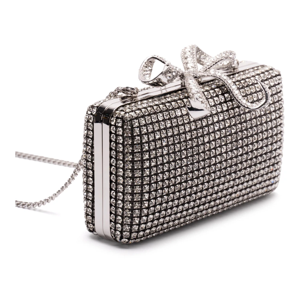 Self Portrait Diamant Kristal Clutch Tas Gray Dames