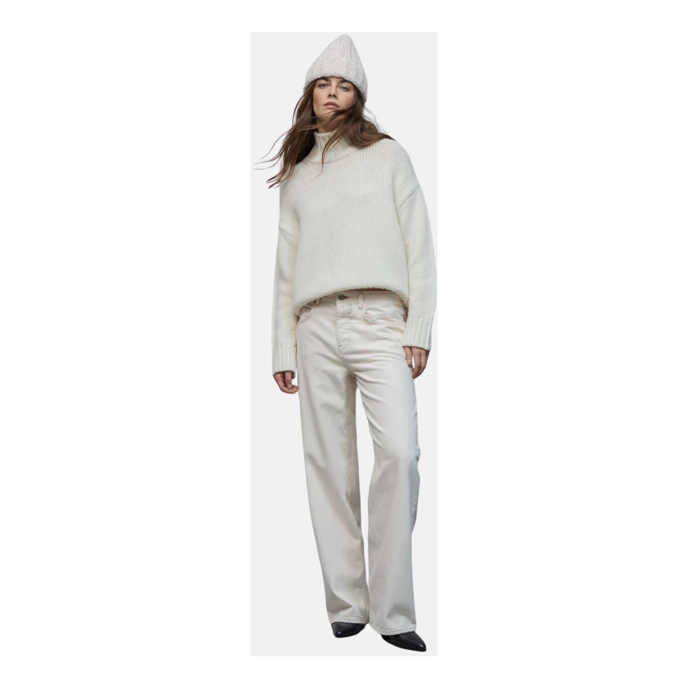 closed Wijde denim broek met 5 zakken Beige Dames