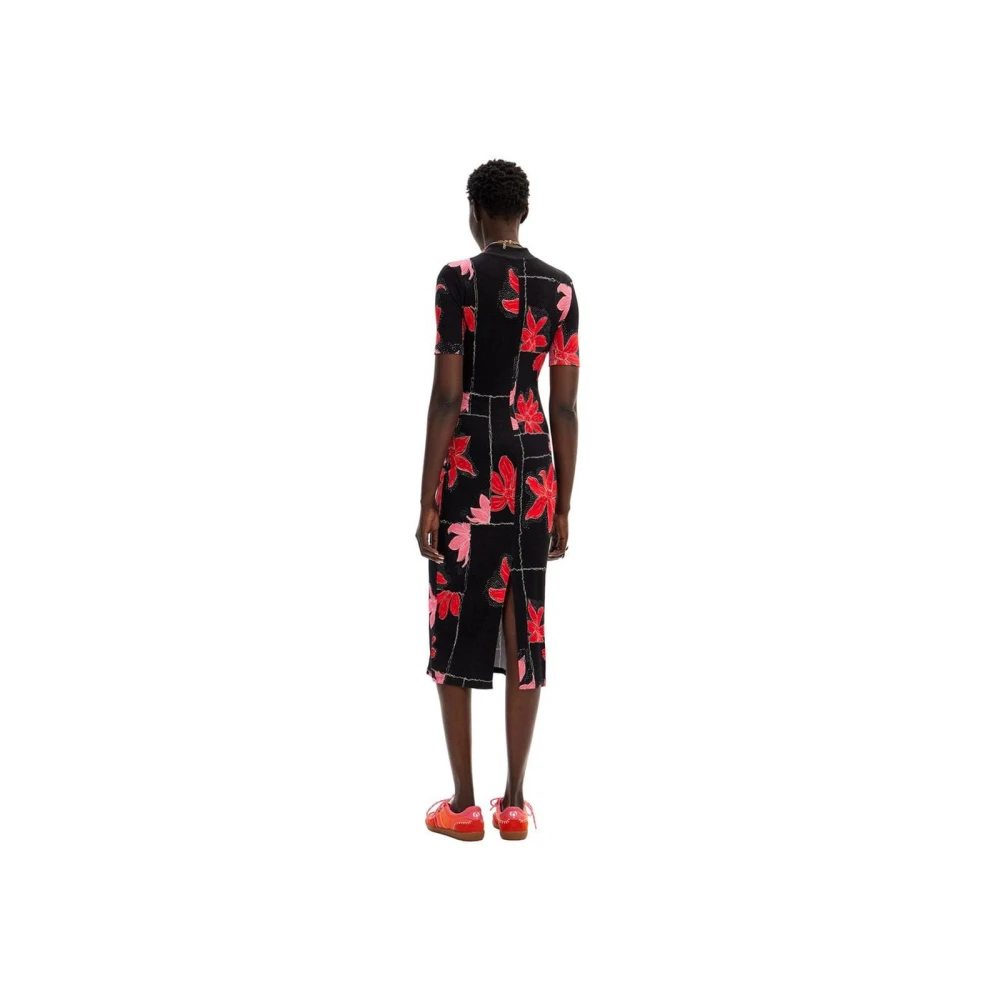Desigual Rode Viscose Blend Maxi Jurk Red Dames