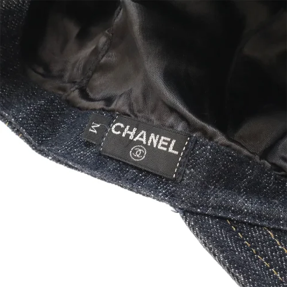 Chanel Vintage Pre-owned Denim hats Blue Dames