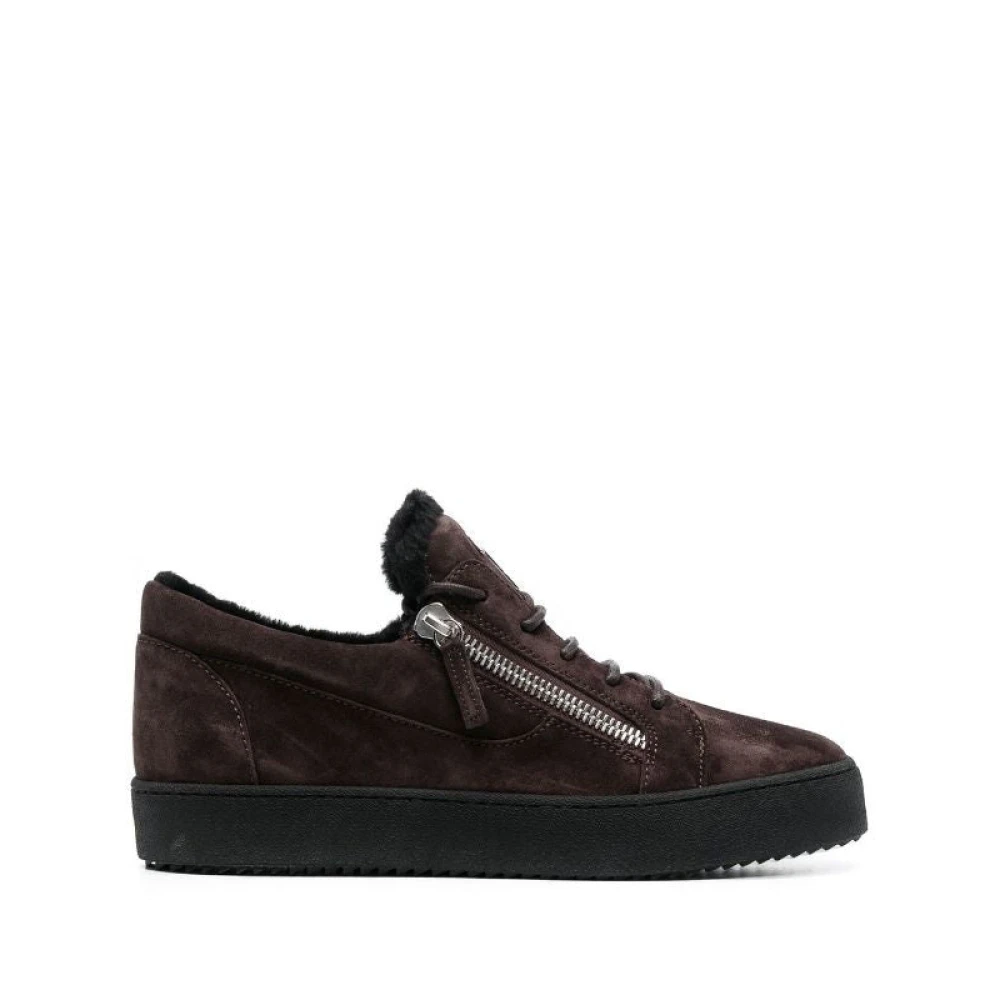 Giuseppe Zanotti Elegante Bruine Gesloten Platte Sneakers Heren Schoenen