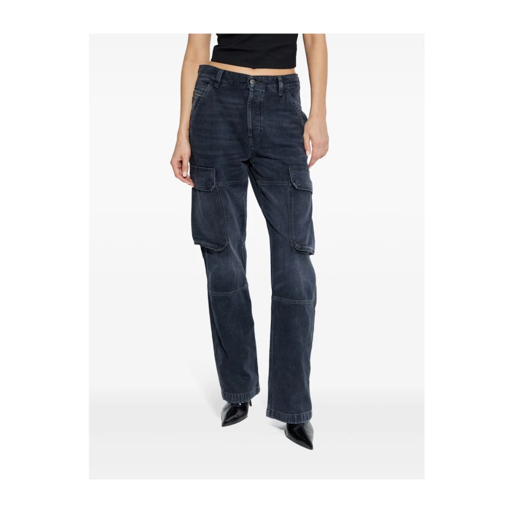 Diesel Blauwe Cargo Zak Jeans Blue Dames
