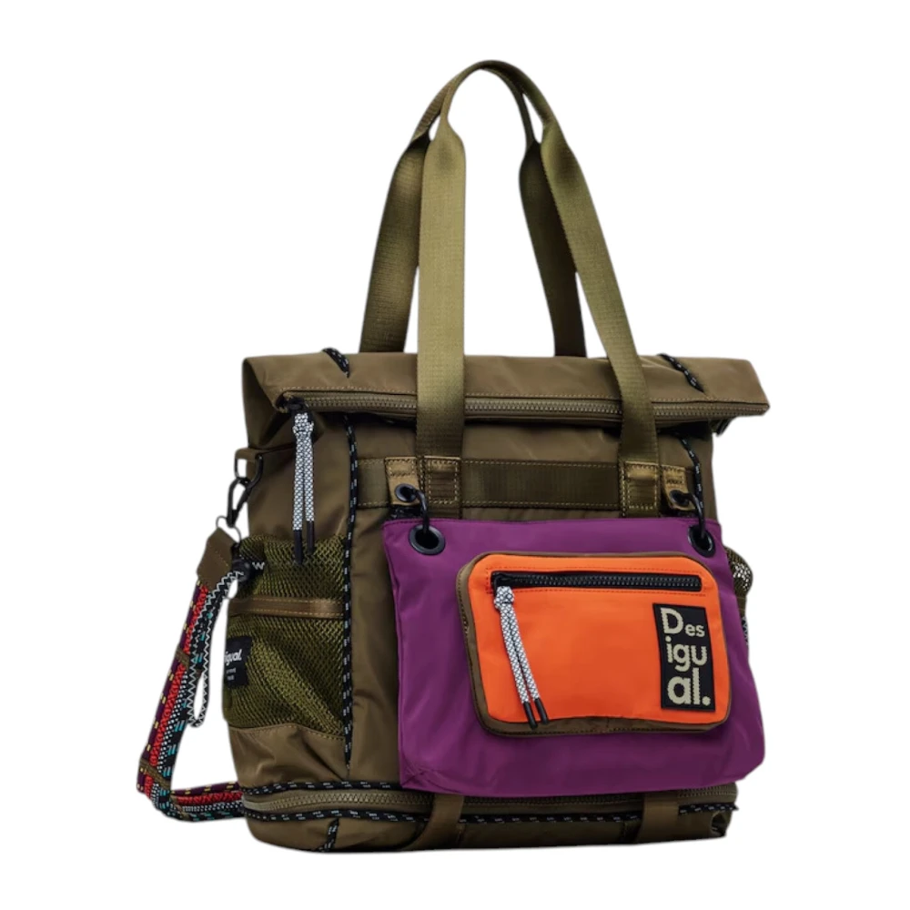 Desigual Stijlvolle Schoudertas met Rits Green Dames