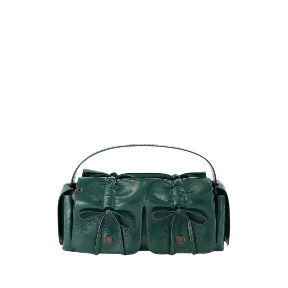 Acne Studios Lux Schoudertas Leer Groen Green Dames