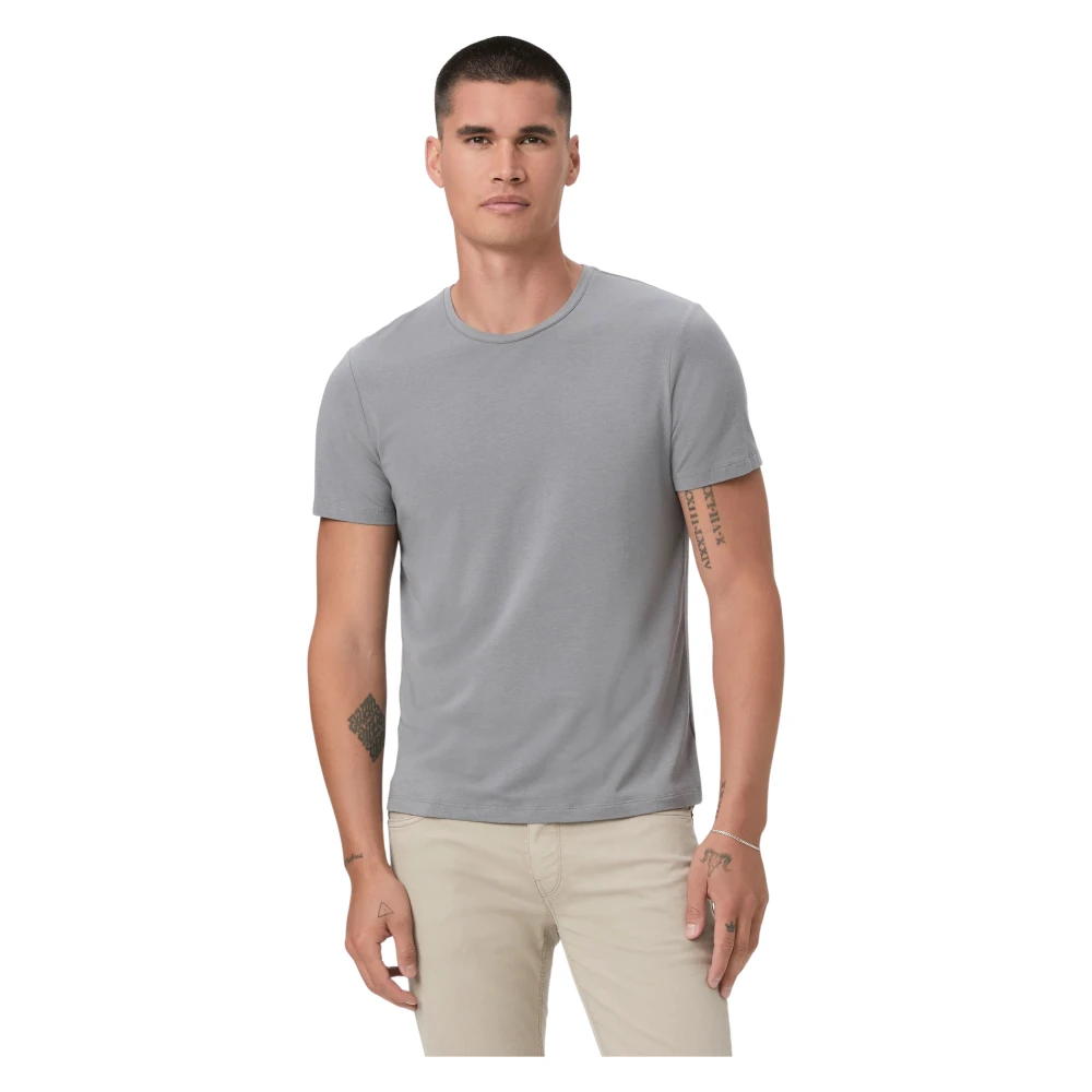 Paige Men's Gray Cash Crew Neck Tee - T-Shirts - S - Tops