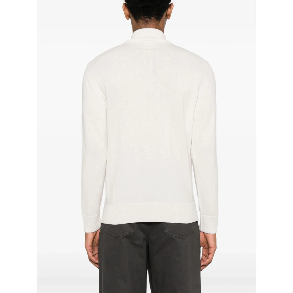 Eleventy Luxe Cashmere Half-Zip Gebreide Kleding White Heren