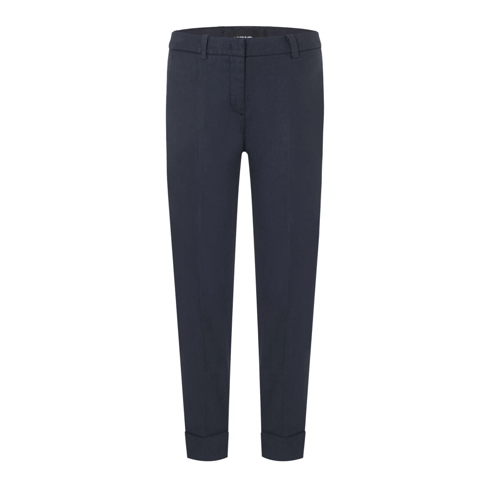 Cambio Women's Blue Slim-Fit Trousers, Xl, Navy Cropped Trousers High Quality