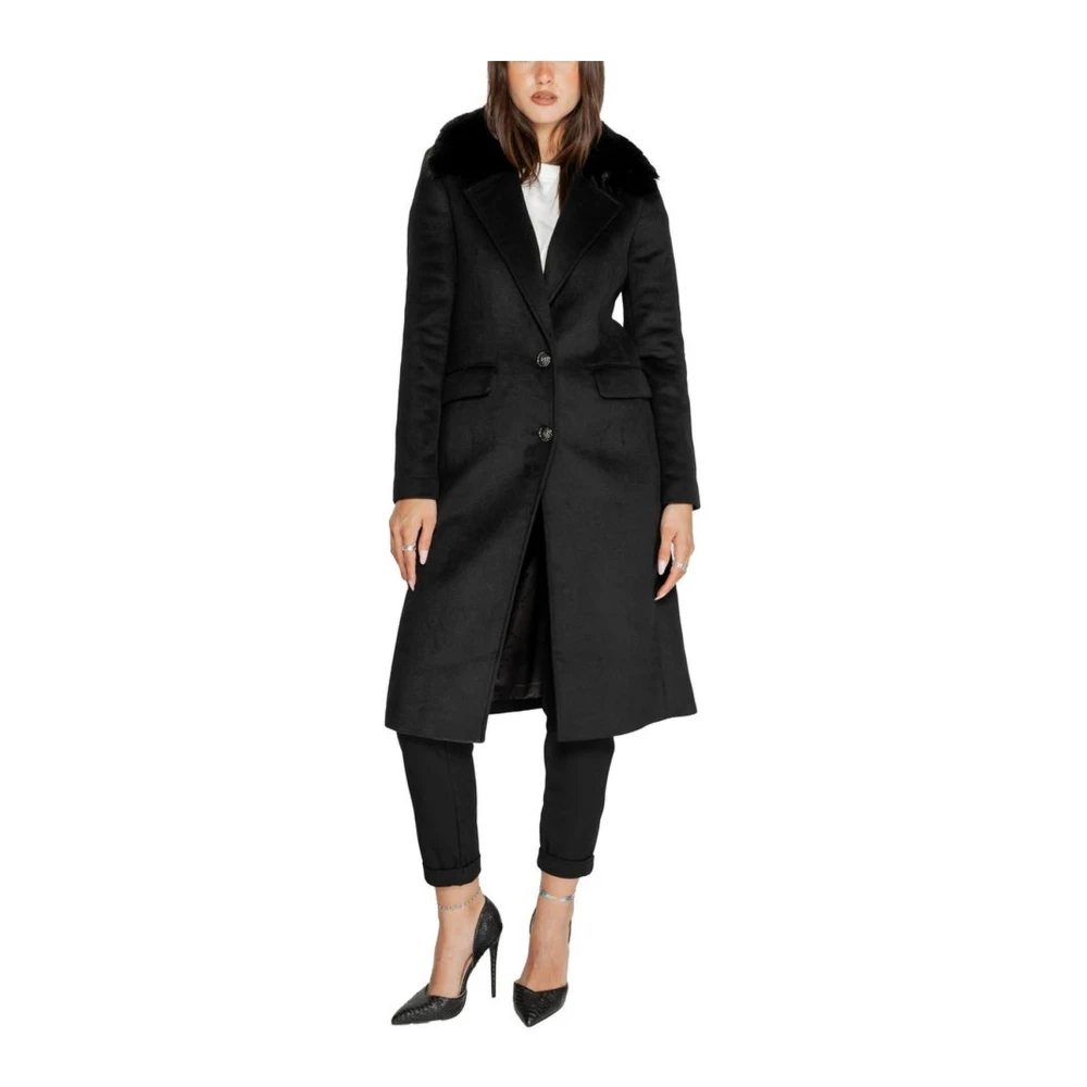 Guess Zwarte wollen blend jas damesjas Black Dames