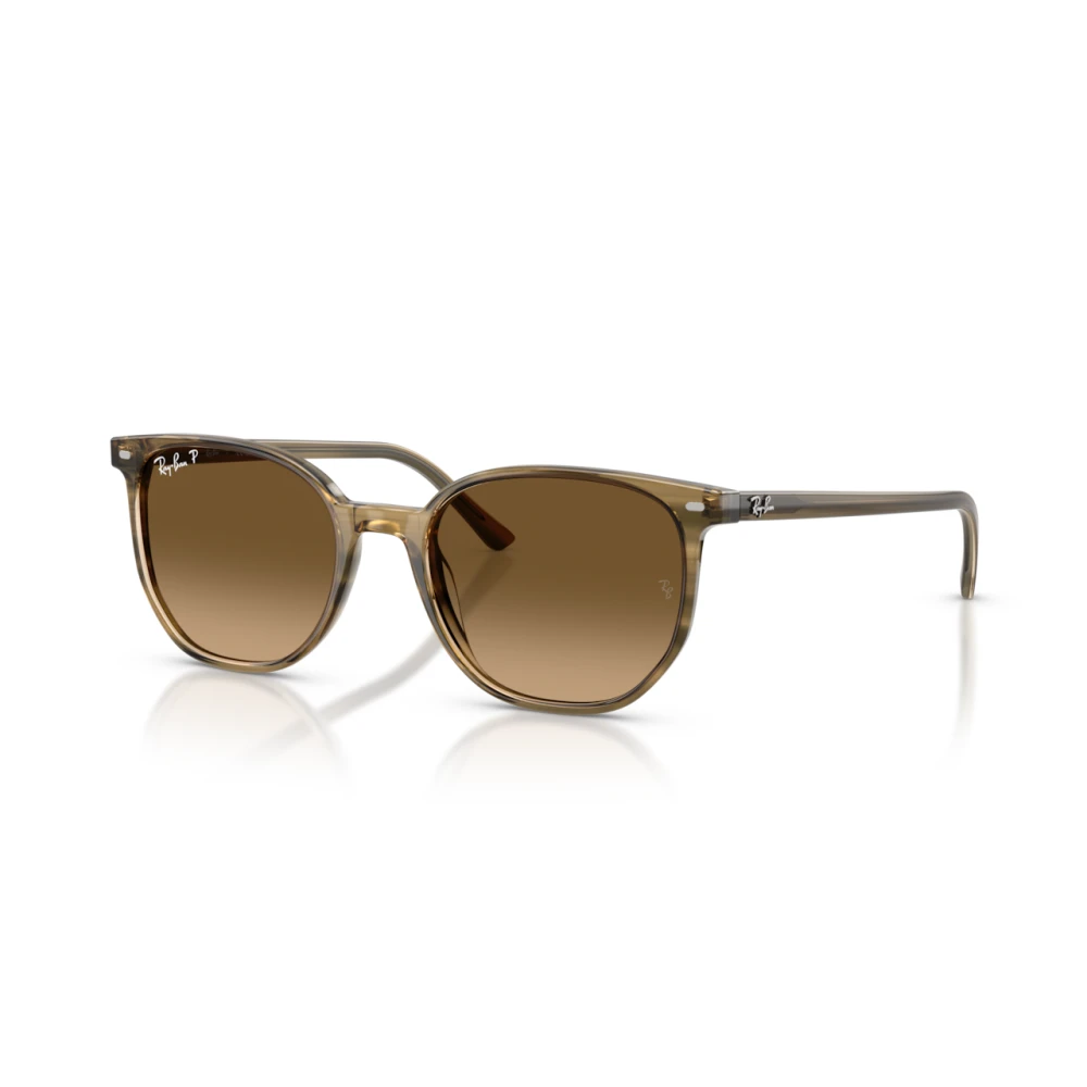 Ray-Ban Unisex Sunglass Elliot - Frame color: Striped Green, Lens color: Polarized Brown Gradient - Image 5