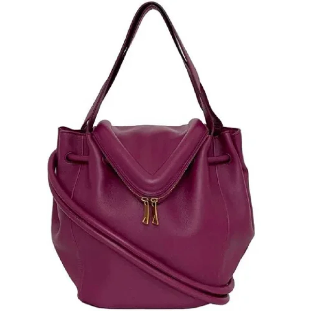 Bottega Veneta Vintage Pre-owned Leather shoulder-bags Purple Dames
