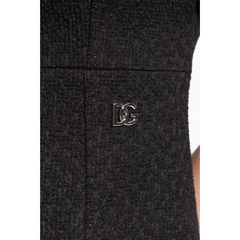 Dolce & Gabbana Tweed jurk Black Dames