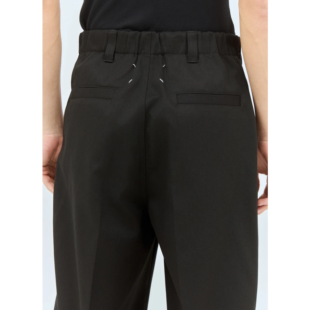 Maison Margiela Twill Trekkoord Maatwerk Broek Black Heren