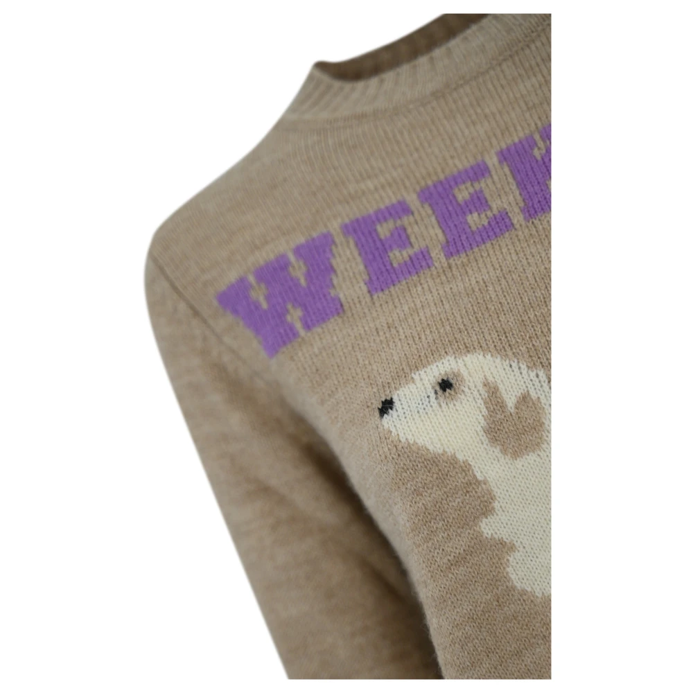 Max Mara Weekend Hond Ontwerp Trui Beige Dames