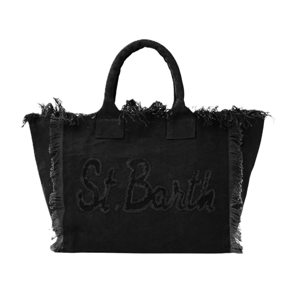 Mc2 Saint Barth Women's Black Vanity Patch Shoulder Bag - Shopping Bags - One Size - Bags