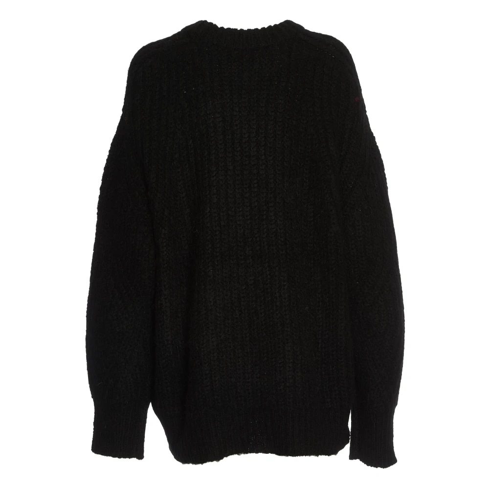 Rotate Birger Christensen Zwarte Gebreide Trui Sweater Aw24 Black Dames