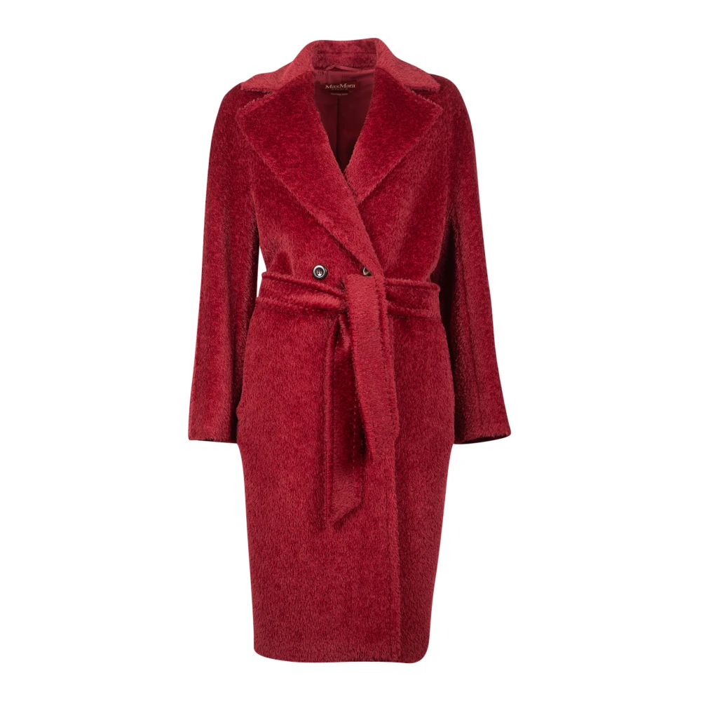 Max Mara Studio Galante Kvinnors Ullblandad Kappa Red, Dam