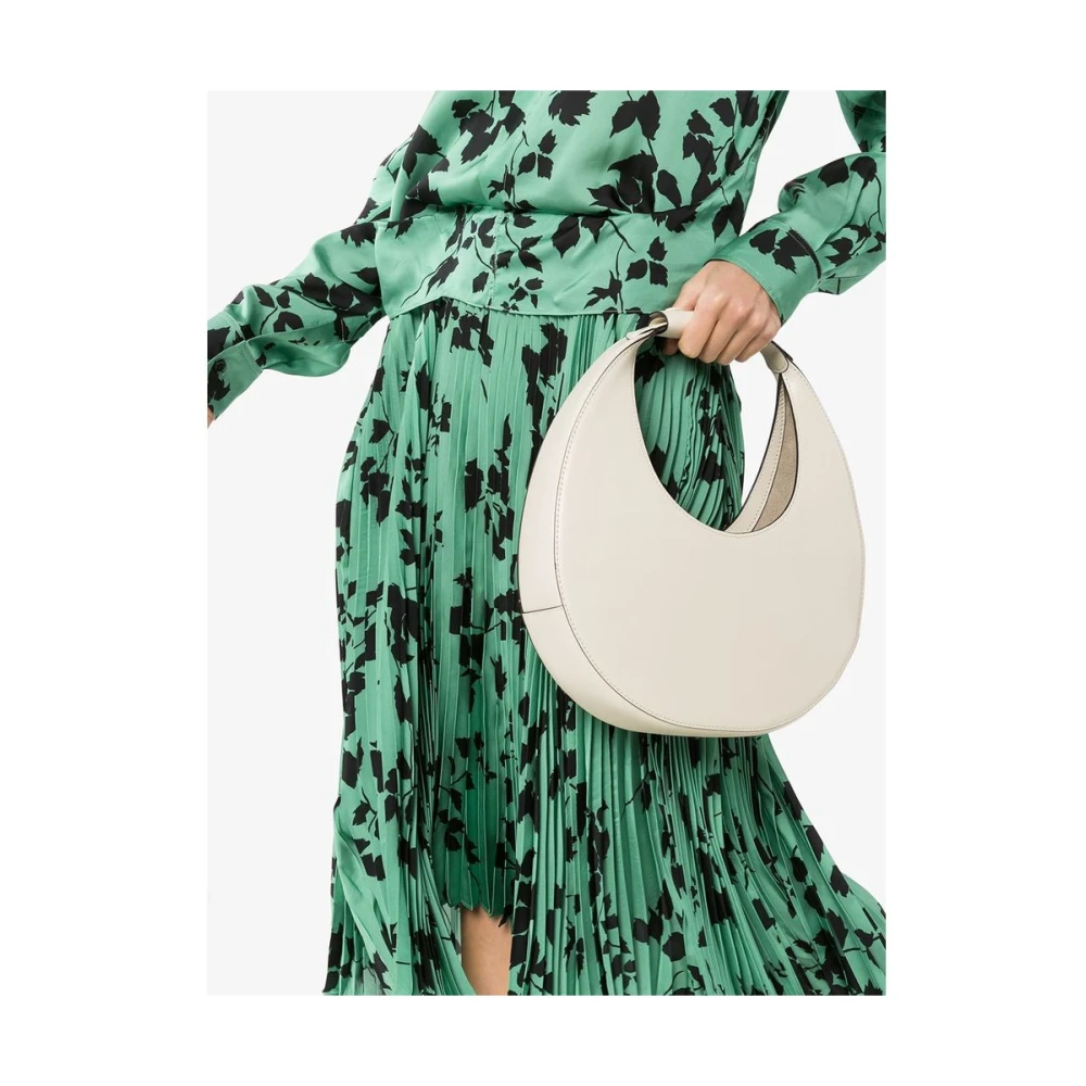 Staud Halvemaan Schoudertas met Bovenhandvat Beige Dames