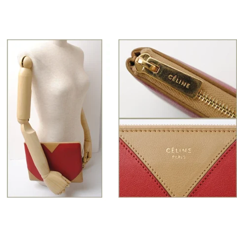 Celine Vintage Pre-owned Leather shoulder-bags Red Dames