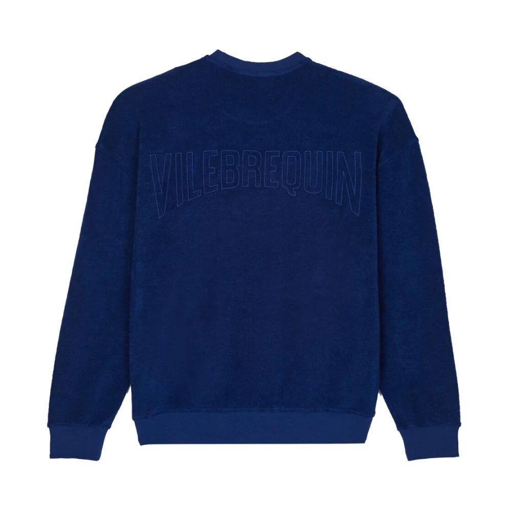 Vilebrequin Solid Terry Unisex Sweatshirt Blue Heren