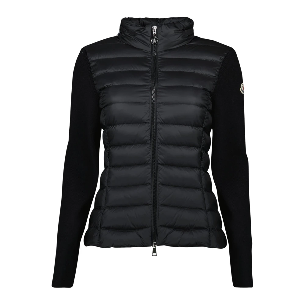 Moncler Vrouw Zwart Jassen Dames, L, Gewatteerde Bicolor Jas Lente-Zomer 2025
