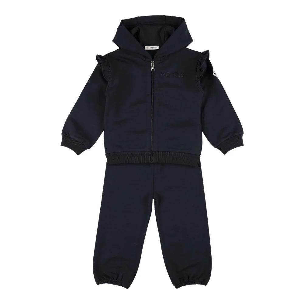 Moncler Unisex Kids Blue Kids Sport Sets, 3 Y, Ruffle-Trimmed Cotton Set