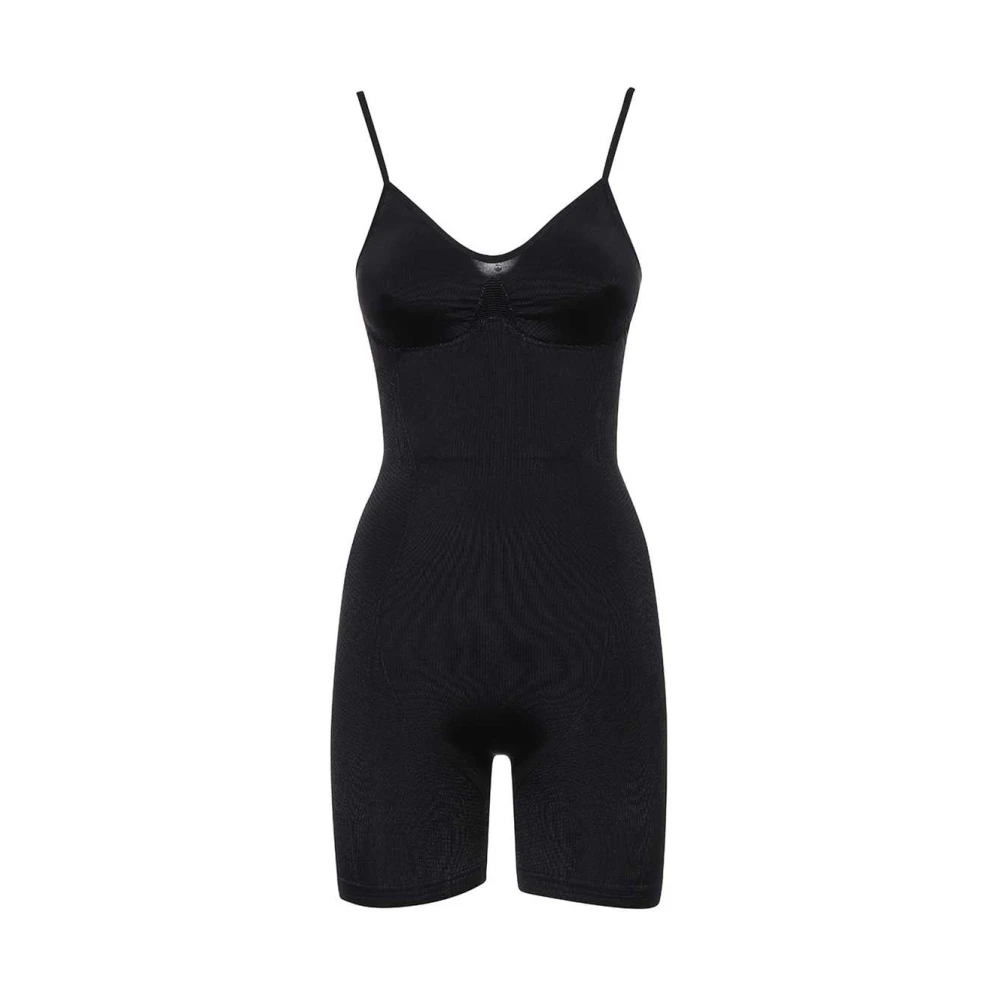 Versace Geborduurd Logo Nylon Jumpsuit Black Dames