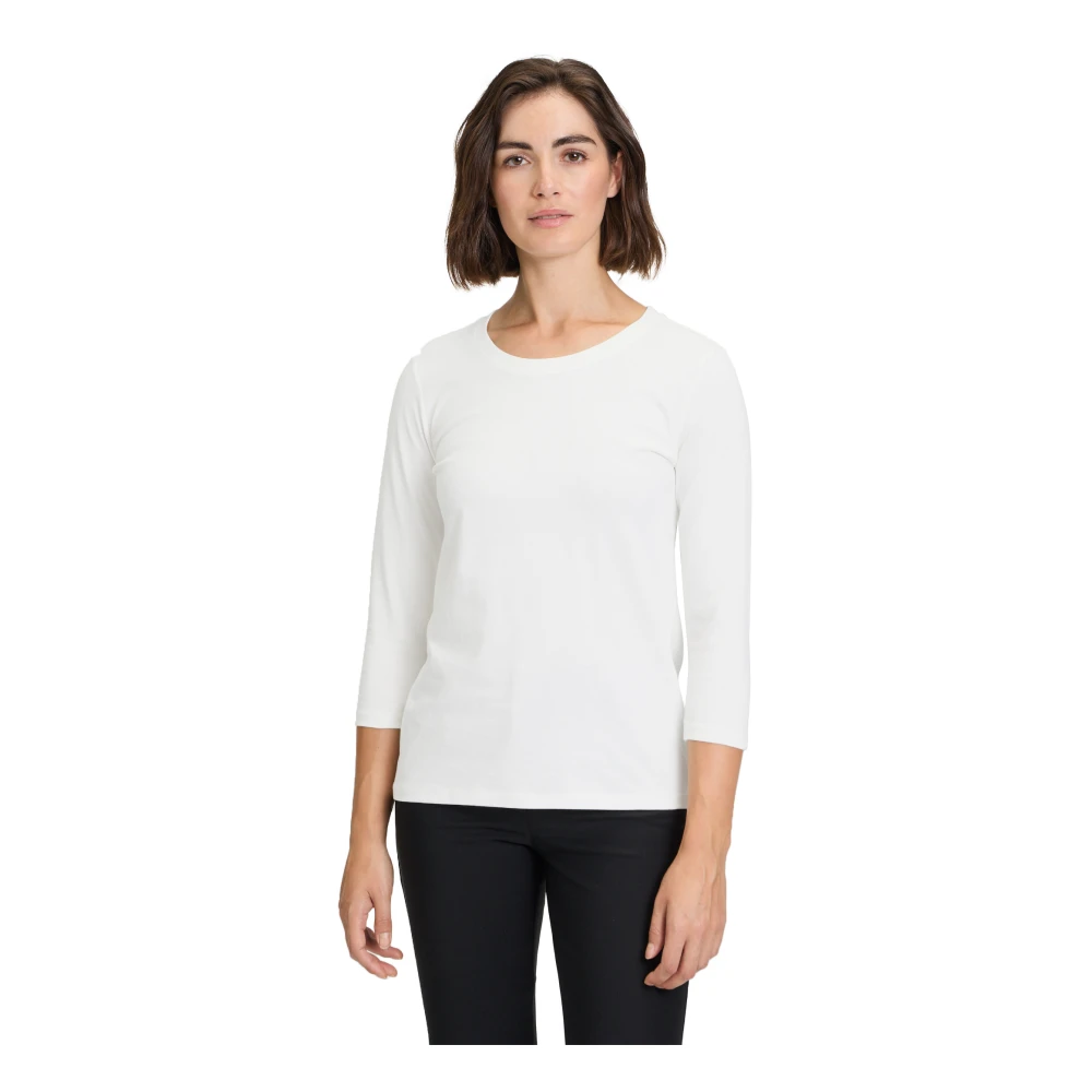 Betty Barclay Casual Basic Shirt met Ronde Hals White Dames