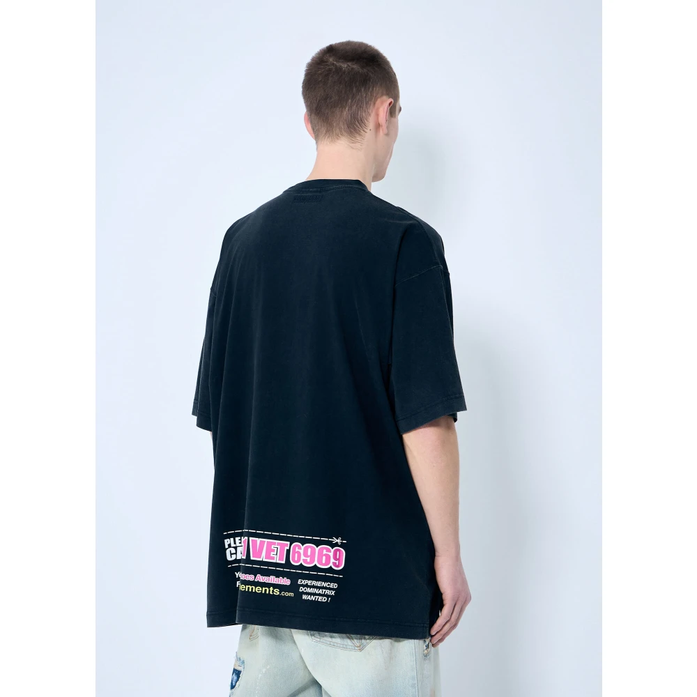 Vetements Grafische Print Oversized T-shirt Katoenen Jersey Black Heren