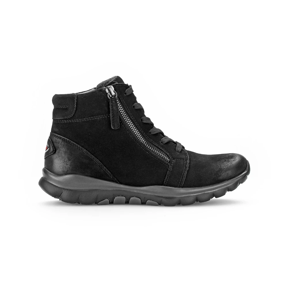 Gabor Zwarte Nubuck High Top Sneakers Dames Schoenen