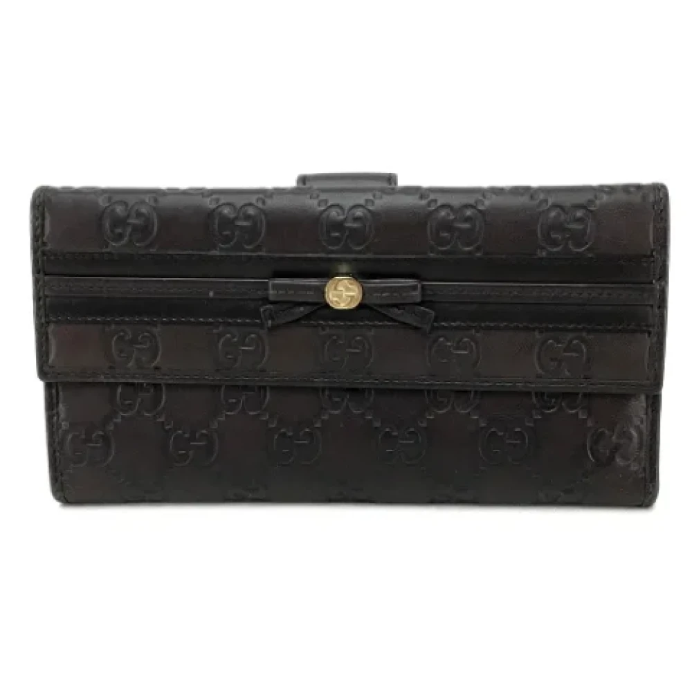 Gucci Vintage Pre-owned Leather wallets Brown Dames
