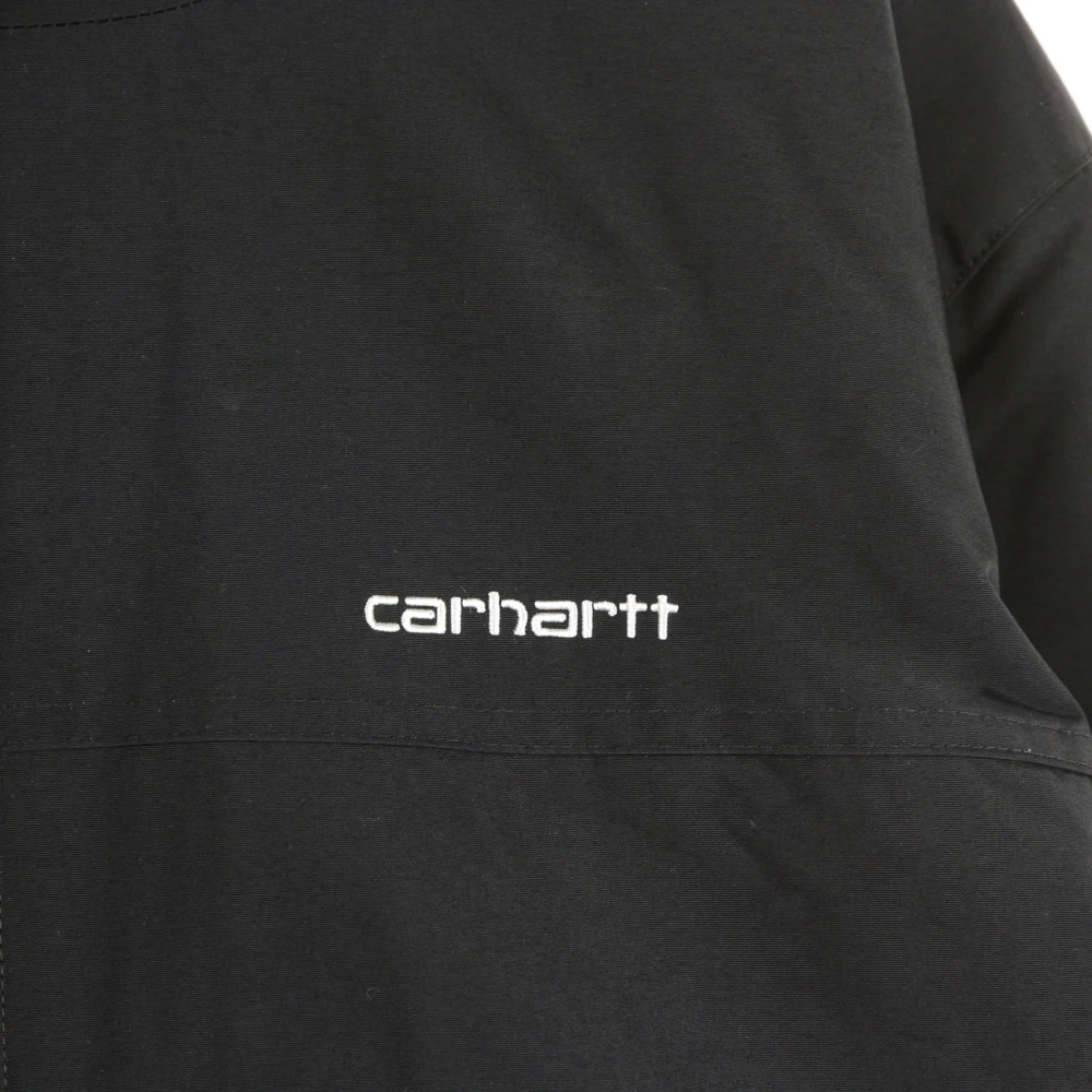 Carhartt WIP Capuchonzeiljack Zwart Wit Black Heren