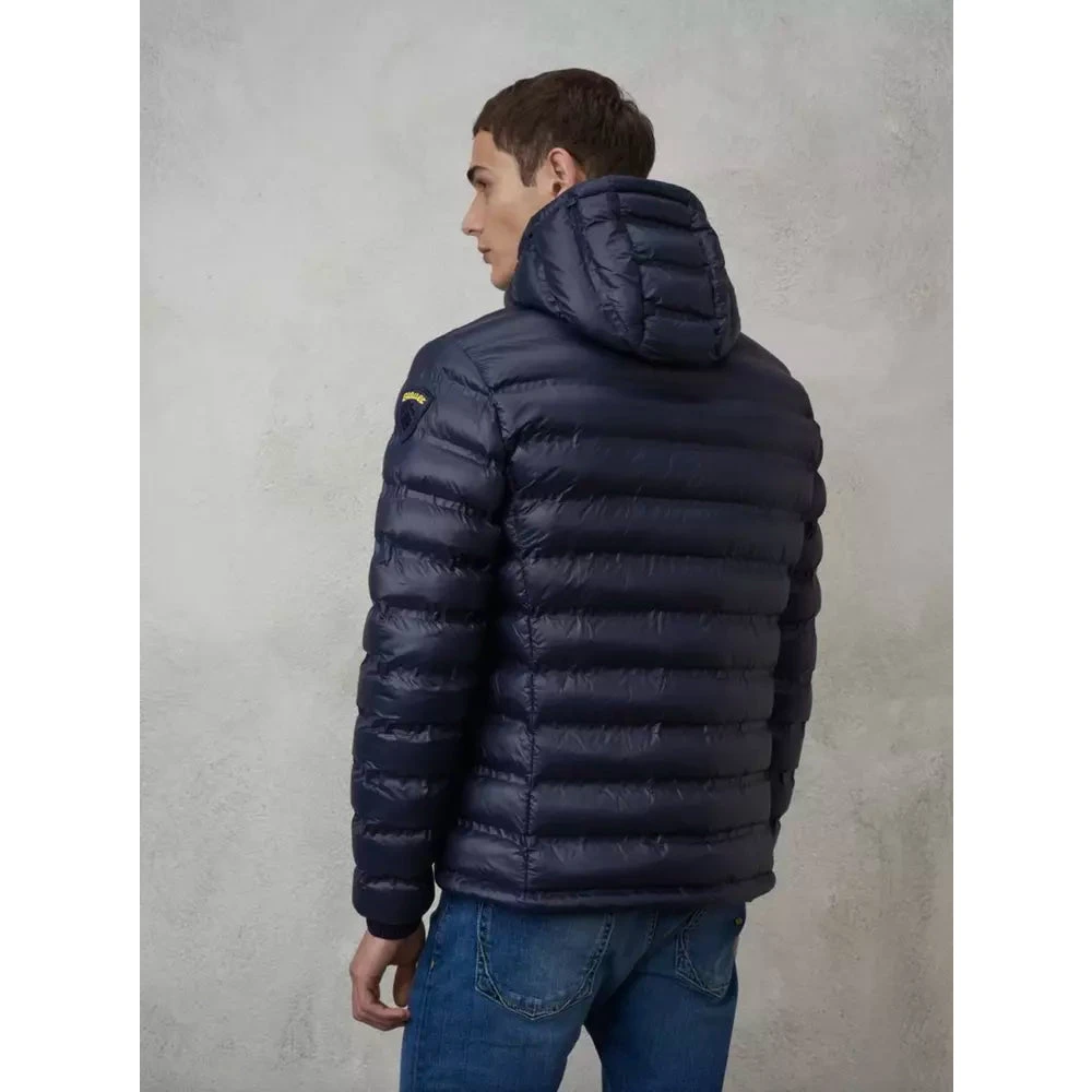 Blauer Blauwe Nylon Donsjas met Vulling Blue Heren