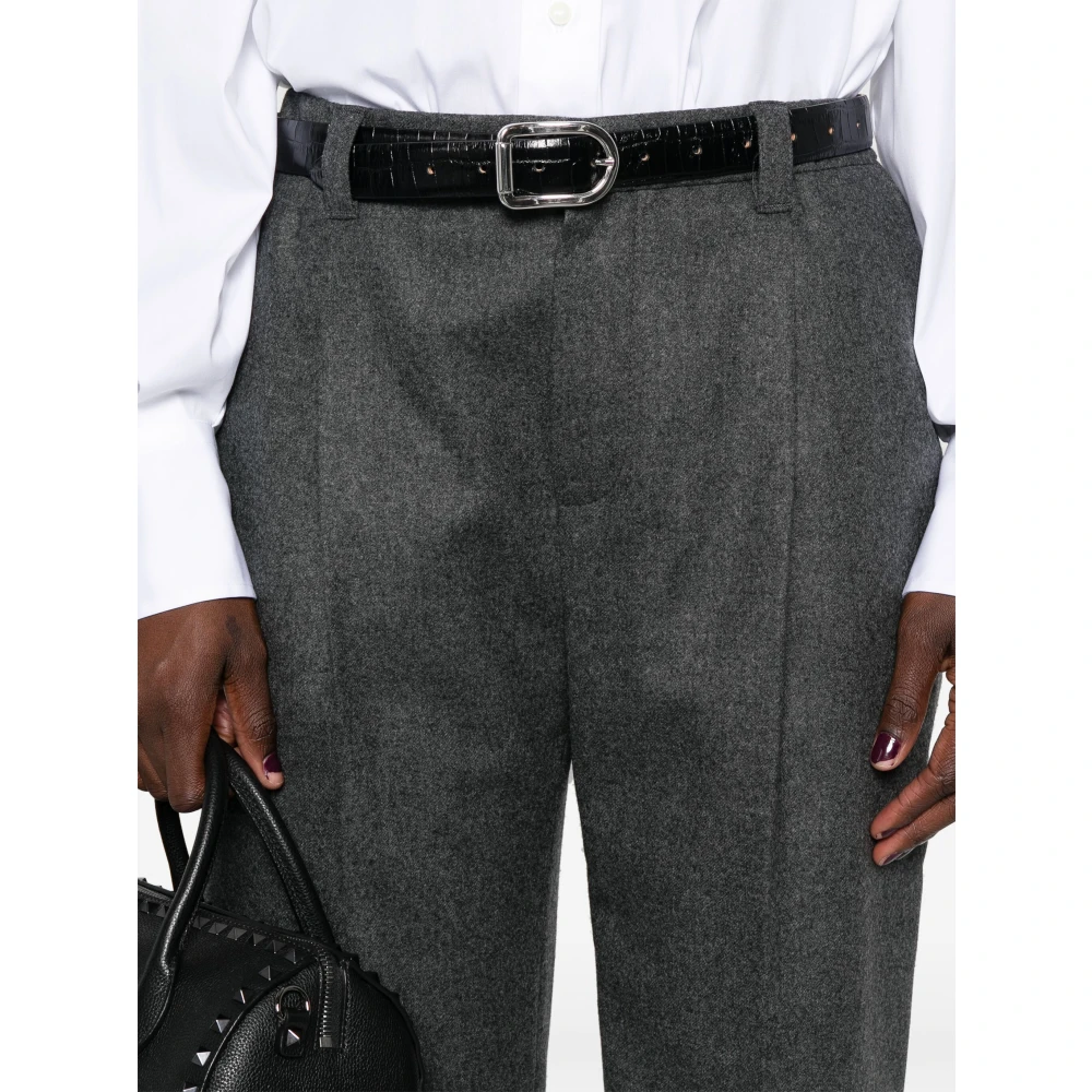 BRUNELLO CUCINELLI Luxe Wol Kasjmier Broek Gray Dames