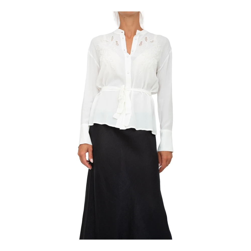 Twinset Vrouw Wit Overhemden Dames, 2XL, Overhemd Klassieke Stijl