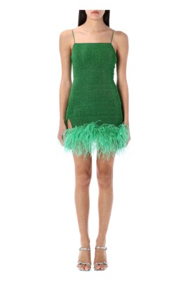 emerald-green-plumage-mini-dress