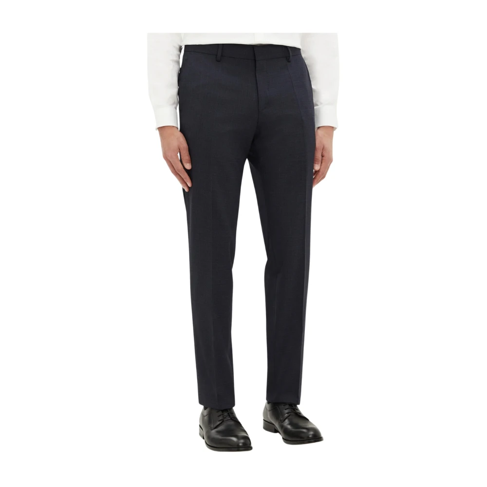 Hugo Boss Slim Fit Wollen Pak Donkerblauw Blue Heren
