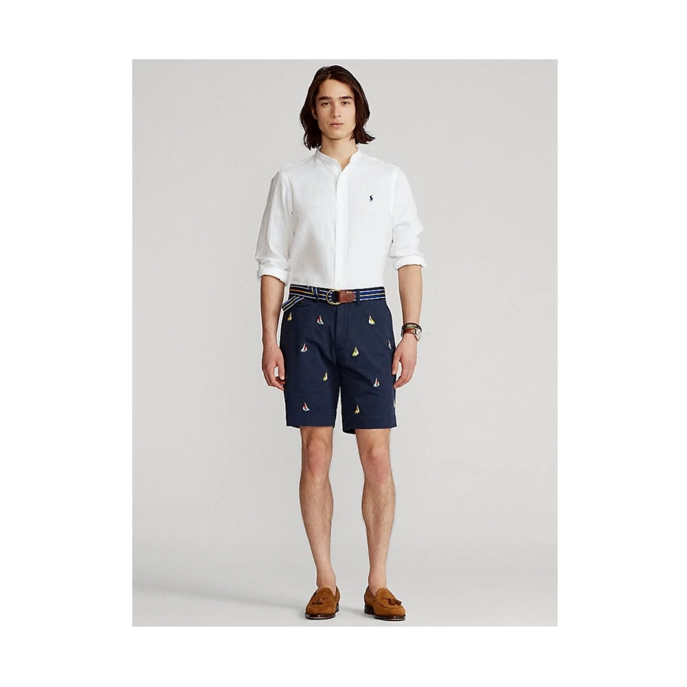Ralph Lauren Wit Linnen Overhemd met Knoopsluiting White Heren