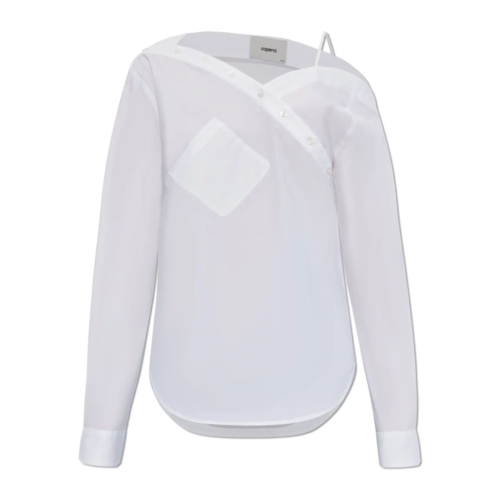 Coperni Women's White Shirt With Pocket - Shirts - Xs - Blouses & Shirts