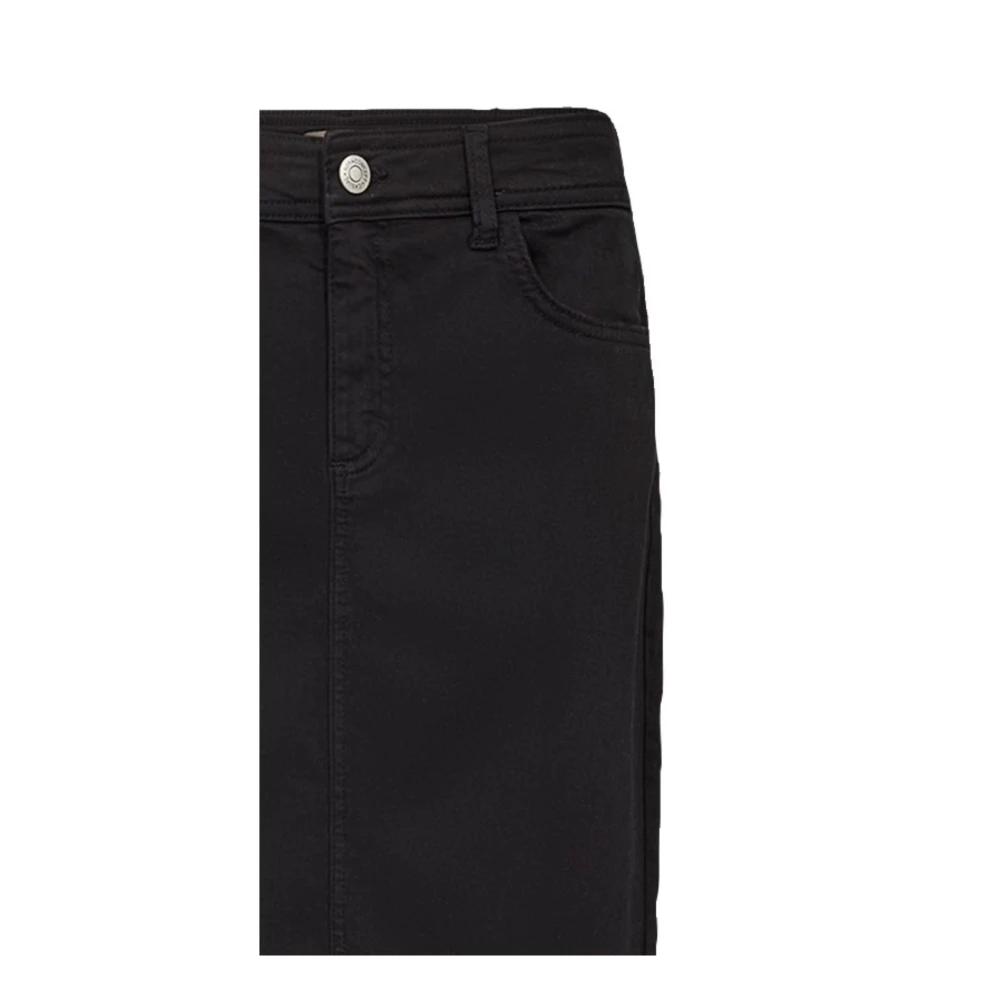 Soyaconcept Denim Rok met Split aan de Voorkant Black Dames
