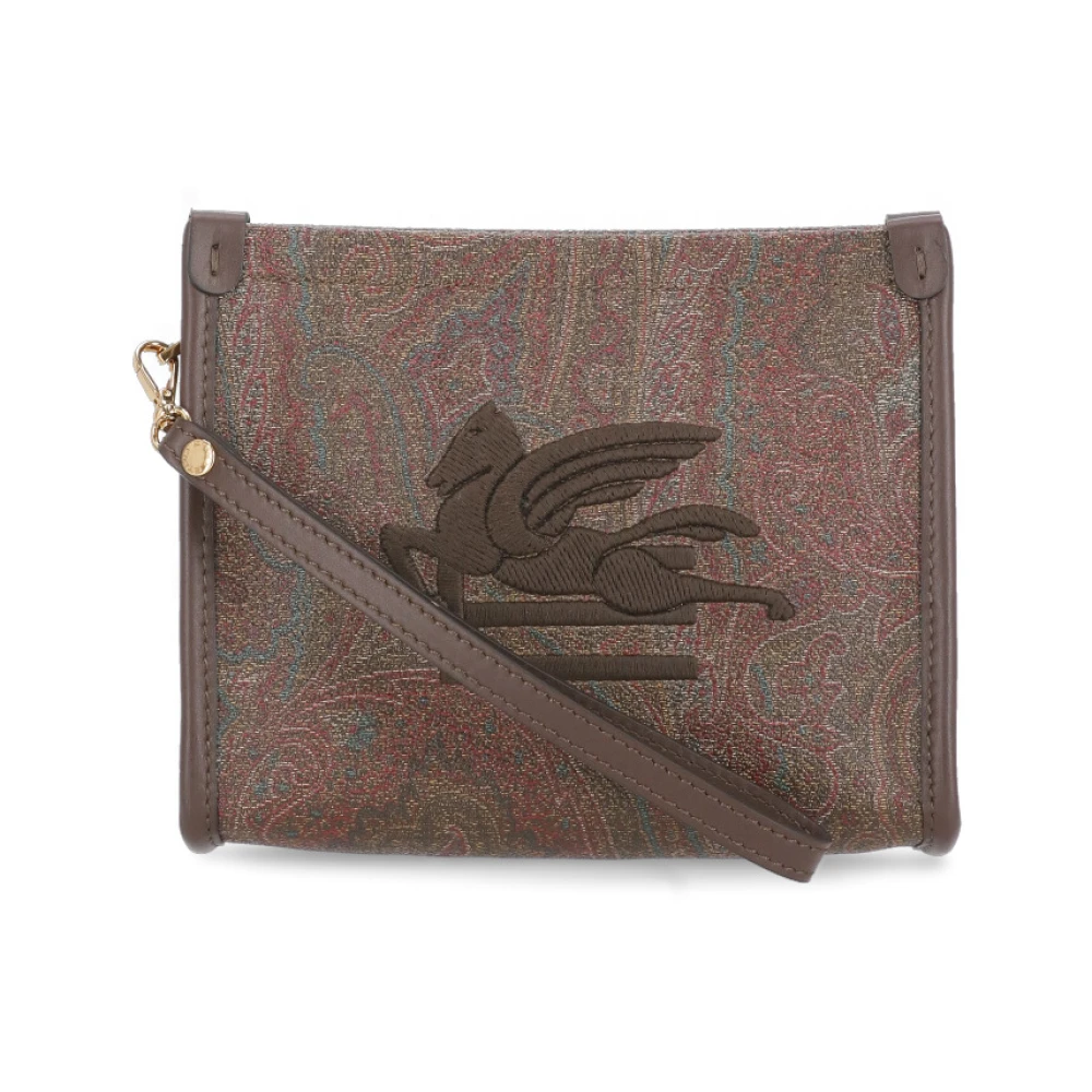 ETRO Bruine Pochette met Paisley Patroon Brown Dames