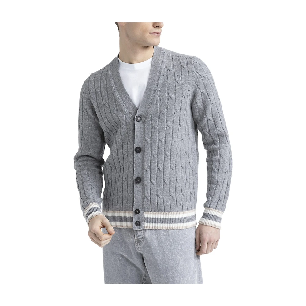 PESERICO Wol en kasjmier vest Gray Heren