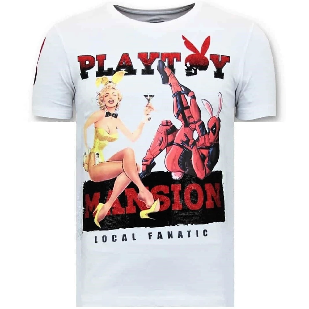 Local Fanatic Exklusiv Män T-shirt - The Playtoy Mansion - 11-6386W White, Herr