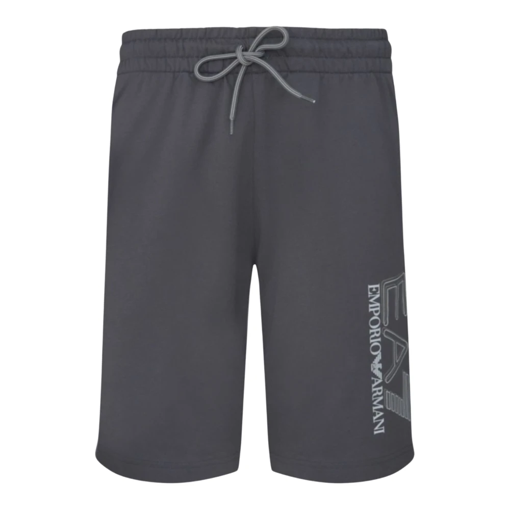 Emporio Armani Ea7 Homme Gris Shorts, Taille: 2XL Shorts En Jersey Avec Logo Latéral