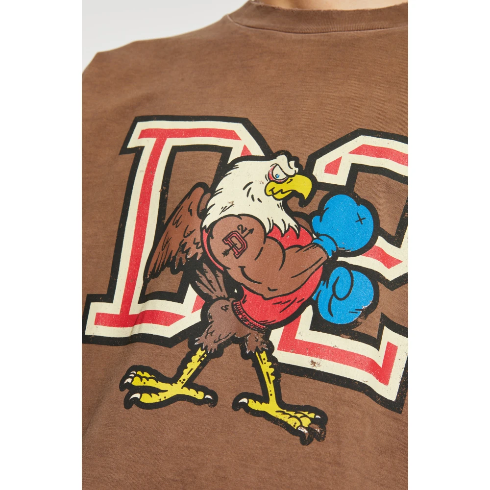 Dsquared2 T-shirt met print Brown Heren