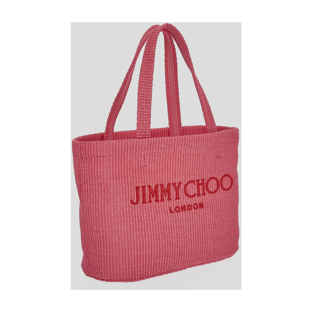 Jimmy Choo Raffia Strandtas Pink Dames